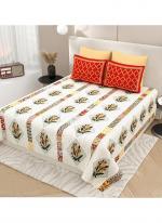 Cotton White   Printed Bedsheets( 108*108)